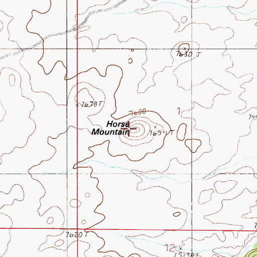 Topographic Map of Horse Mountain, WY