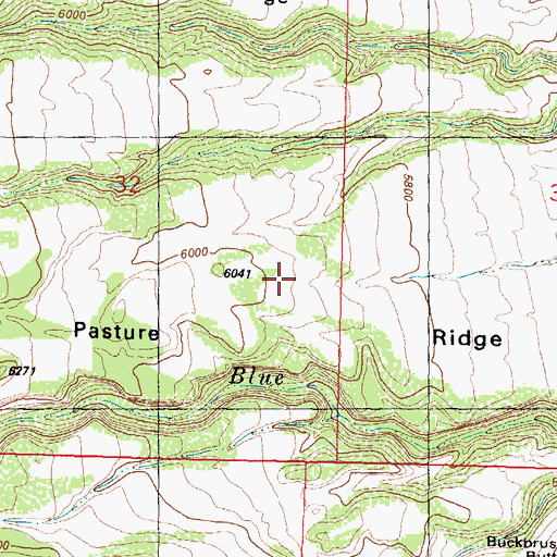 Topographic Map of Horse Pasture Ridge, WY