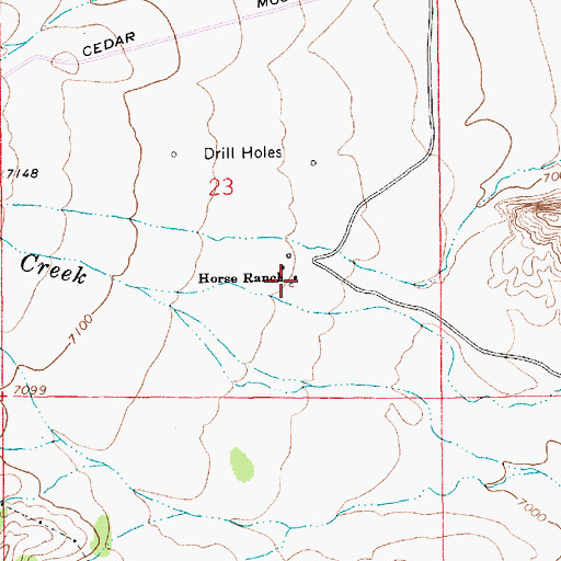 Topographic Map of Horse Ranch, WY