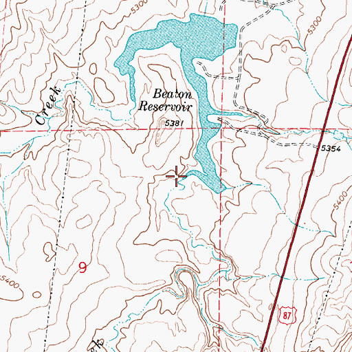 Topographic Map of Horse Ranch Creek, WY