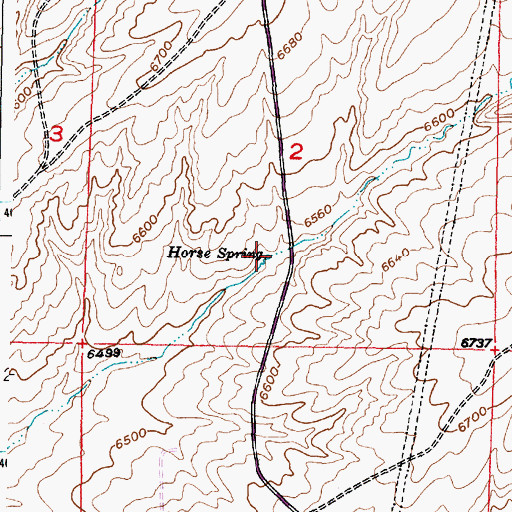Topographic Map of Horse Spring, WY