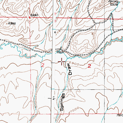 Topographic Map of Horse Springs Draw, WY