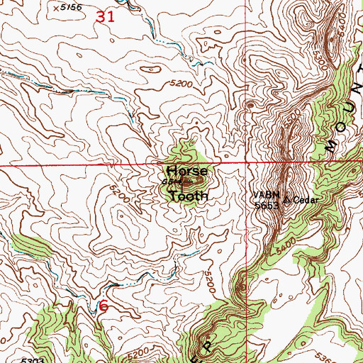 Topographic Map of Horse Tooth, WY