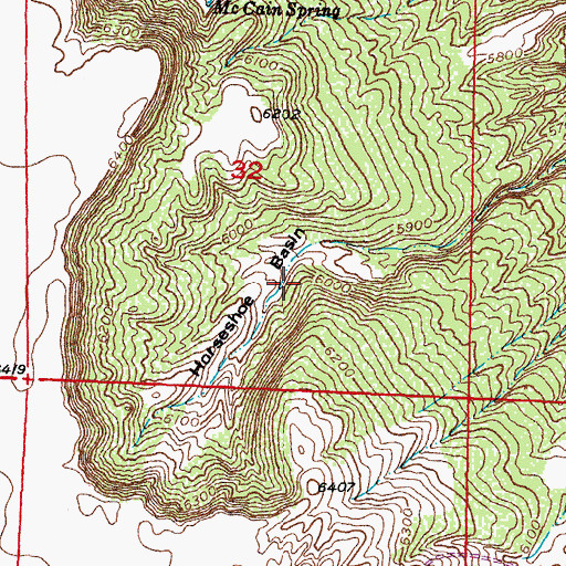 Topographic Map of Horseshoe Basin, WY