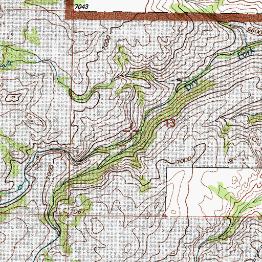 Topographic Map of Horseshoe Bend Creek, WY