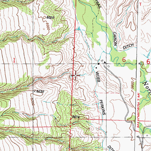Topographic Map of Horseshoe Canyon, WY