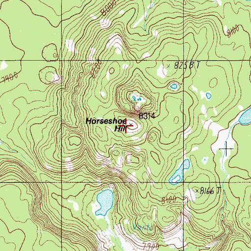Topographic Map of Horseshoe Hill, WY