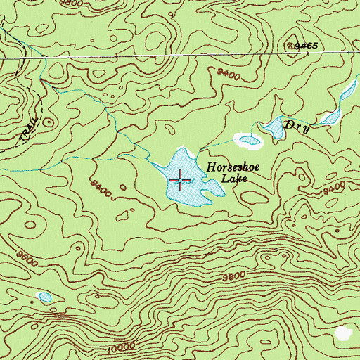 Topographic Map of Horseshoe Lake, WY