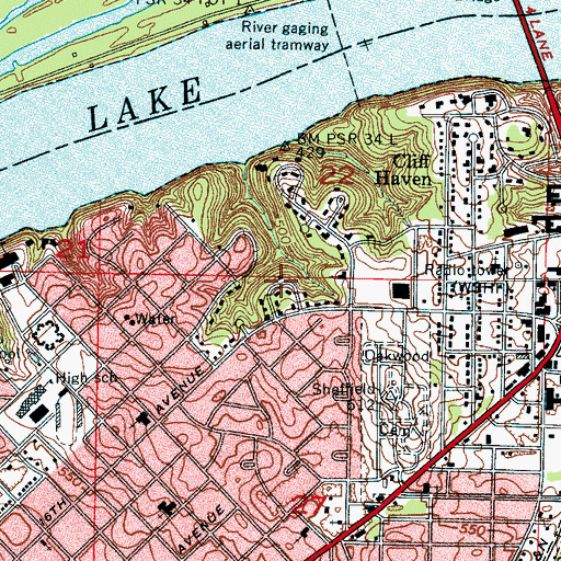 Topographic Map of Tri Cities Park, AL