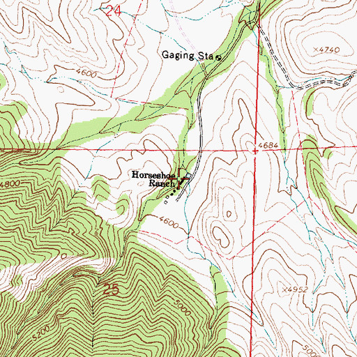 Topographic Map of Horseshoe Ranch, WY