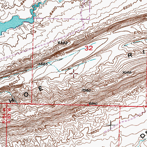 Topographic Map of Horseshoe Ridge, WY