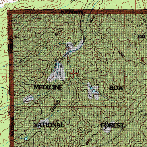 Topographic Map of Horsethief Gulch, WY