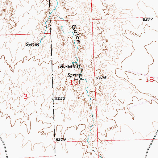 Topographic Map of Horsethief Springs, WY