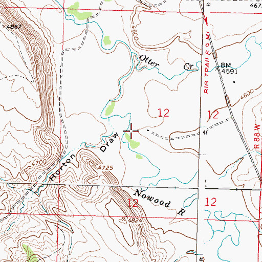 Topographic Map of Horton Draw, WY