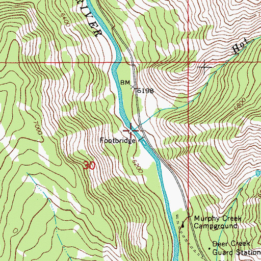 Topographic Map of Hot Foot Creek, WY