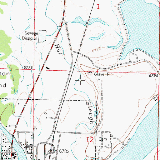 Topographic Map of Hot Slough, WY