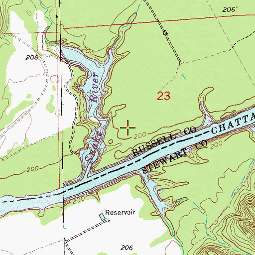 Topographic Map of Okoni (historical), AL