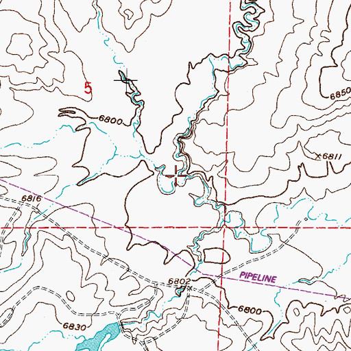 Topographic Map of House Creek, WY
