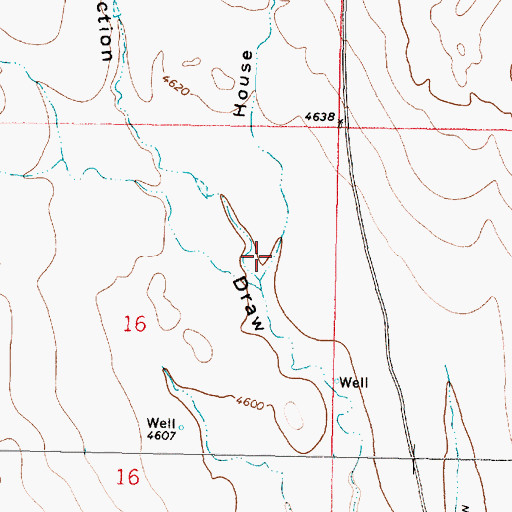 Topographic Map of House Draw, WY