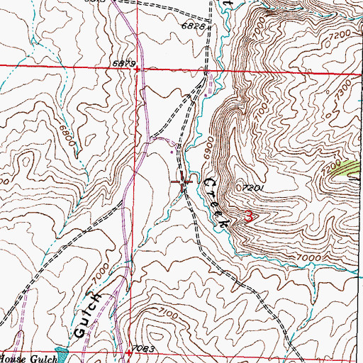 Topographic Map of House Gulch, WY