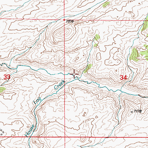 Topographic Map of House Log Creek, WY