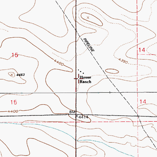 Topographic Map of House Ranch, WY