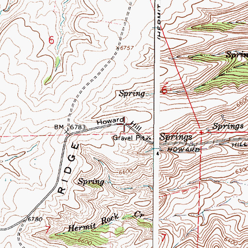 Topographic Map of Howard Hill, WY