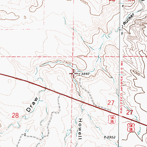 Topographic Map of Howell Draw, WY