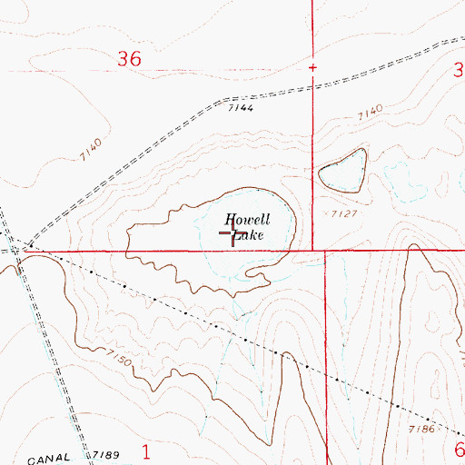 Topographic Map of Howell Lake, WY