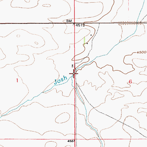 Topographic Map of Hoyt Creek, WY
