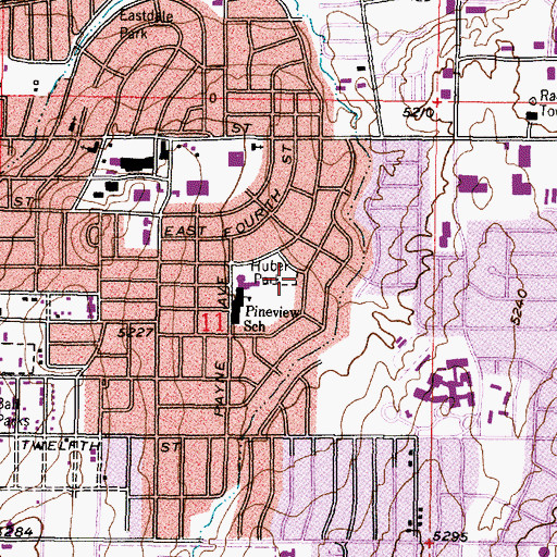 Topographic Map of Huber Park, WY