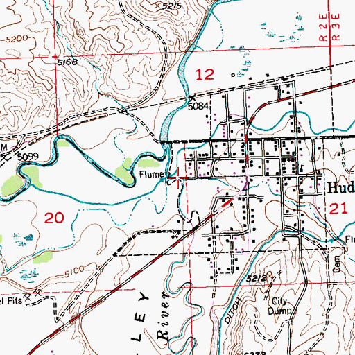 Topographic Map of Hudson Draw, WY