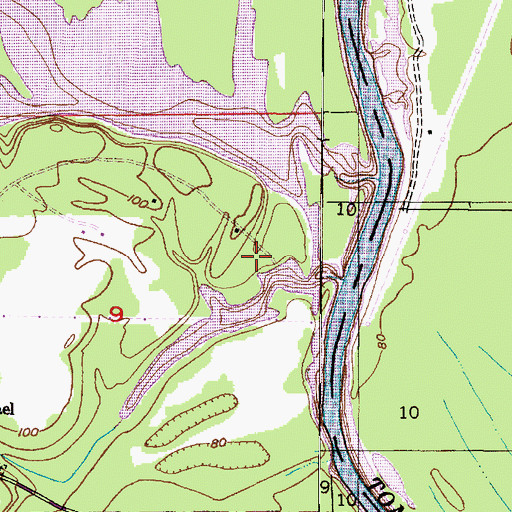 Topographic Map of Belmont Public Use Area, AL