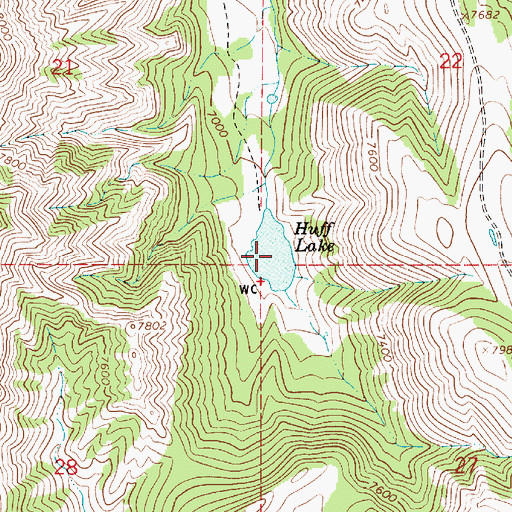 Topographic Map of Huff Lake, WY