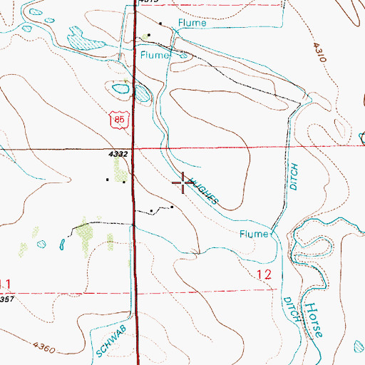 Topographic Map of Hughes Ditch, WY