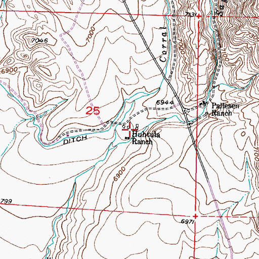 Topographic Map of Huhtula Ranch, WY