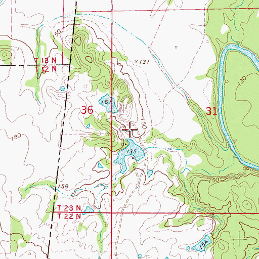 Topographic Map of Watts Cemetery, AL