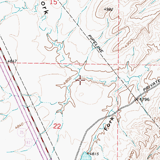 Topographic Map of Hull Draw, WY