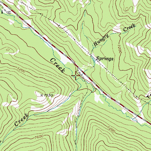 Topographic Map of Hungry Creek, WY