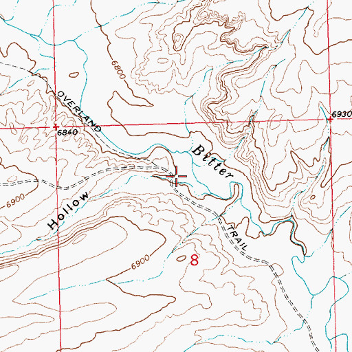 Topographic Map of Hungry Hollow, WY