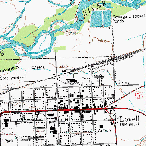Topographic Map of Hunt Godfrey Canal, WY