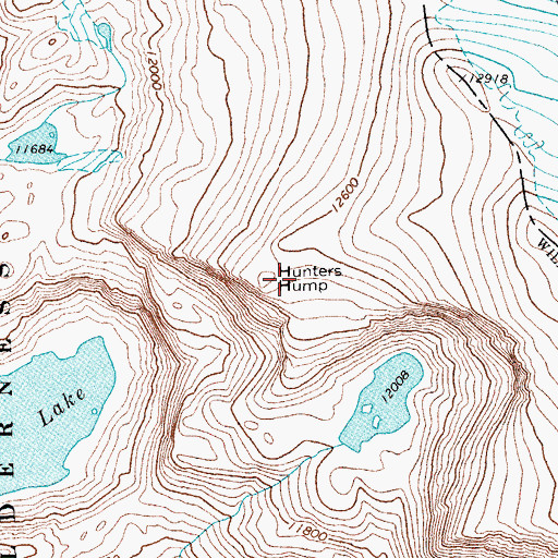 Topographic Map of Hunters Hump, WY