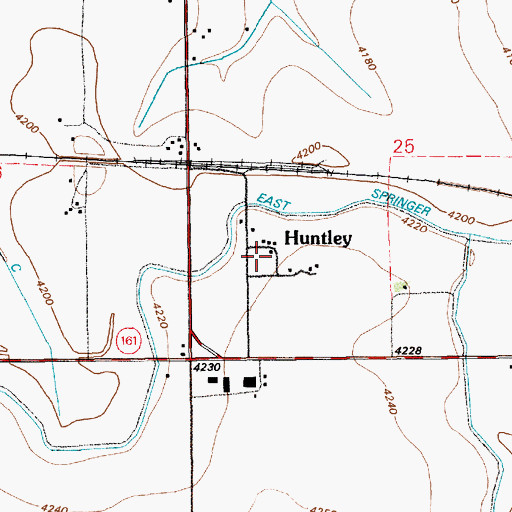 Topographic Map of Huntley, WY