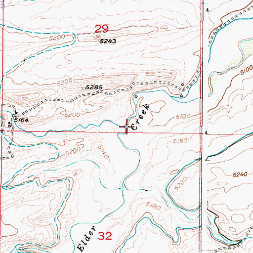 Topographic Map of Hunton Creek, WY