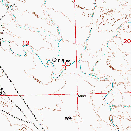 Topographic Map of Hurley Draw, WY