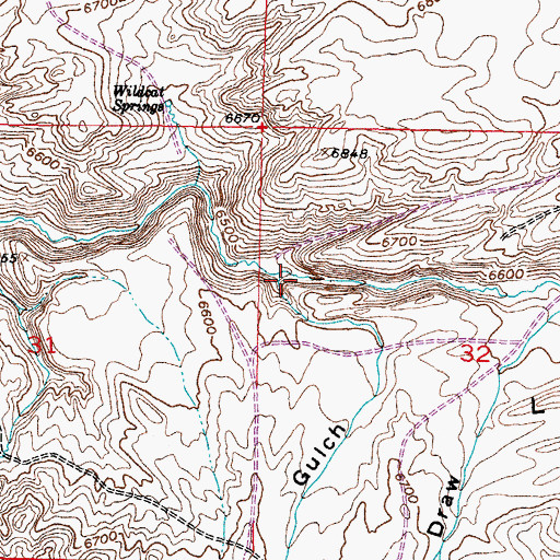Topographic Map of Hurt Gulch, WY