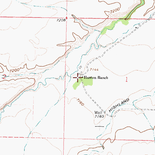 Topographic Map of Huston Ranch, WY