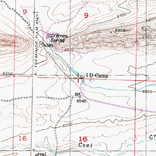 Topographic Map of I D Camp, WY