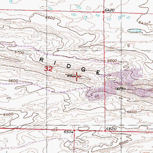 Topographic Map of I D Ridge, WY