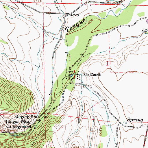 Topographic Map of I X L Ranch, WY